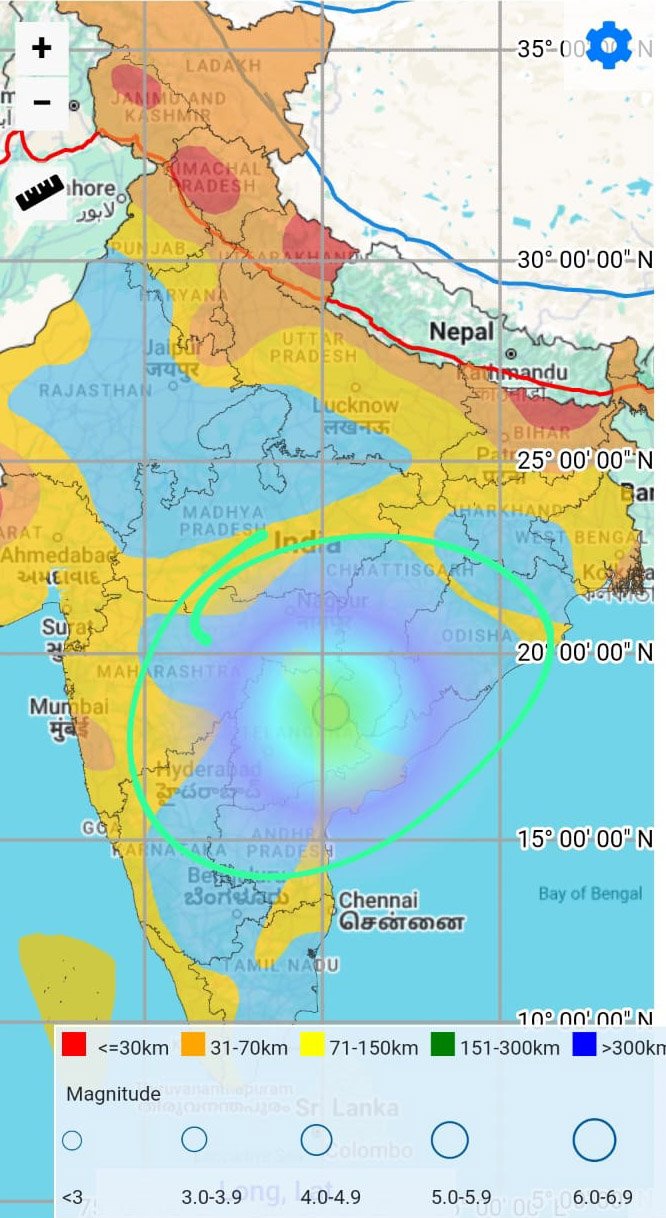 Earthquake centre point